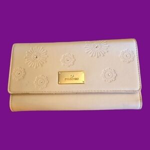 VTG SWAROVSKI Cream Floral Crystal Travel Wallet